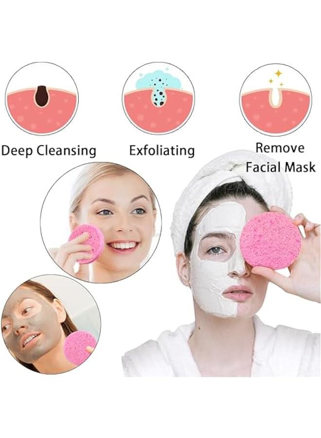 بيوينتي 30 قطعة من اسفنجات الوجه المضغوطة باللون الزهري للتنظيف والتقشير اليومي من دوماما، اسفنجات سبا طبيعية لازالة المكياج، قابلة لاعادة الاستخدام ولطيفة على البشرة - تعزز روتين العناية بالبشرة اليوم! - Image 3