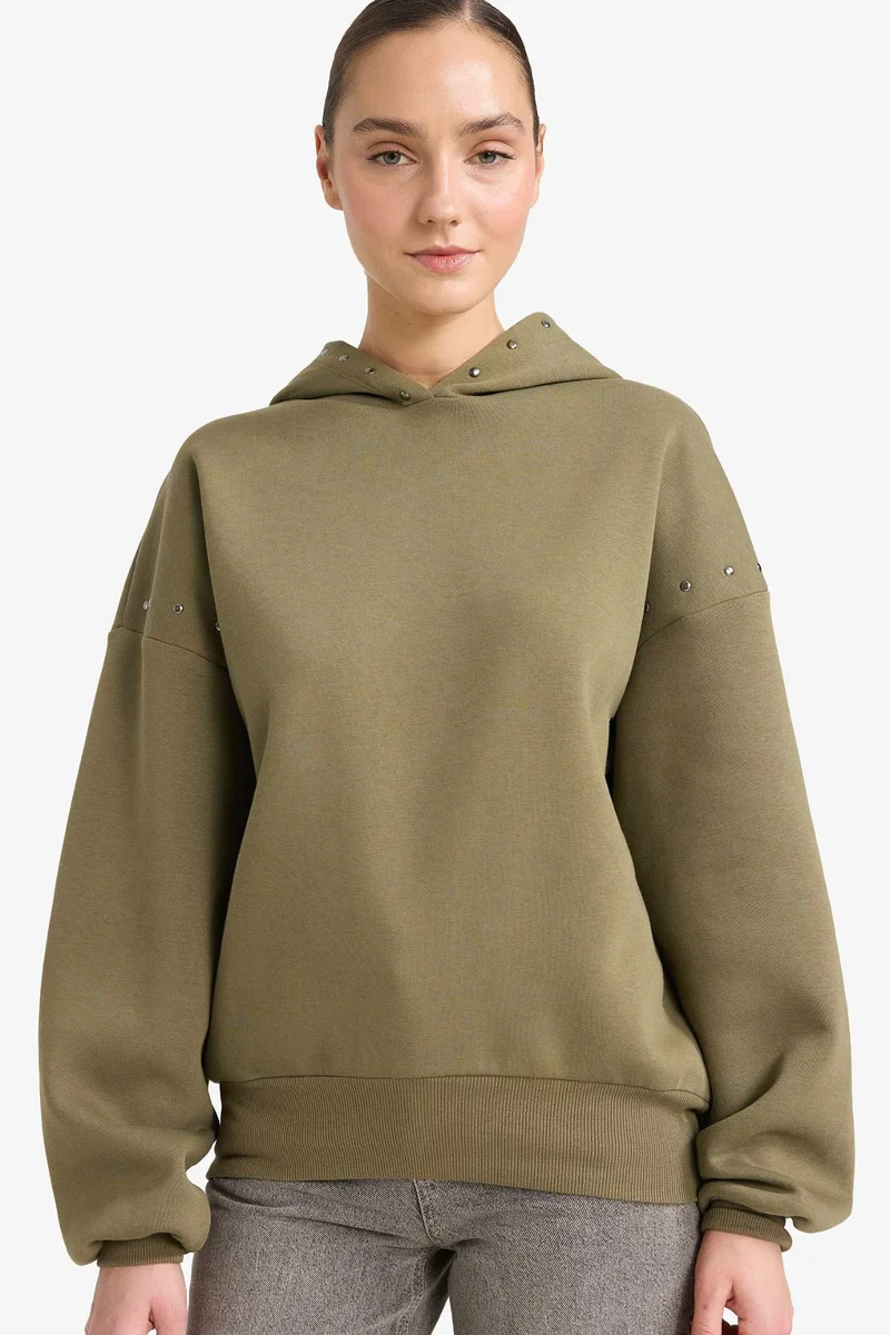 ديفاكتو Oversize Fit Long Sleeve Sweatshirt