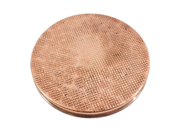 Indian Art Villa Steel Copper Hammered Design 6 Pieces Dinner Set/Thali Set of 1 Thali, 1 Glass, 1 Spoon, 1 Small Plate & 2 Bowls, Dinnerware, Tableware Or Crockery - Image 4