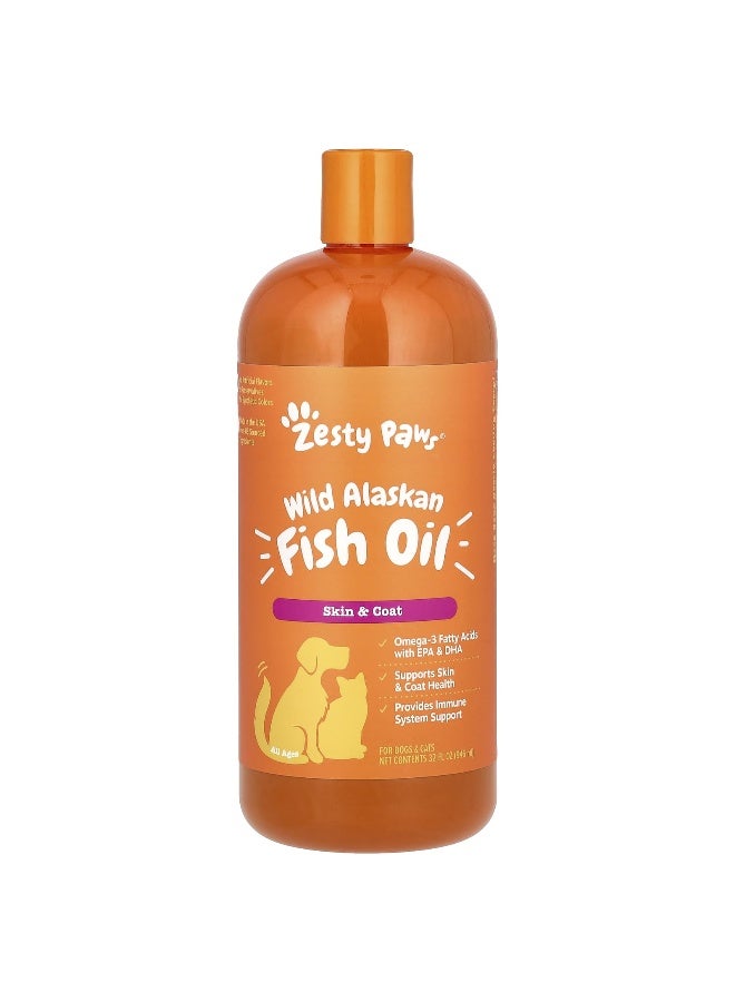 Zesty Paws Zesty Paws, Wild Alaskan Fish Oil, For Dogs & Cats, All Ages, 32 fl oz (946 ml) - Image 1