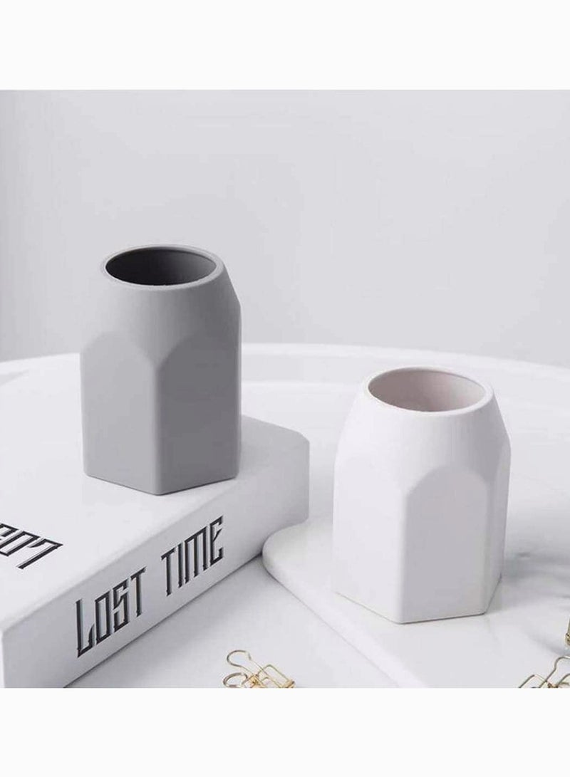 Suntown حامل أقلام منظم مكتب للاستخدام في المنزل والمدرسة حامل أقلام إبداعي لحامل فرش المكياج صندوق تخزين القرطاسية تصميم نقطة القلم حامل أقلام 2 قطع - Image 3