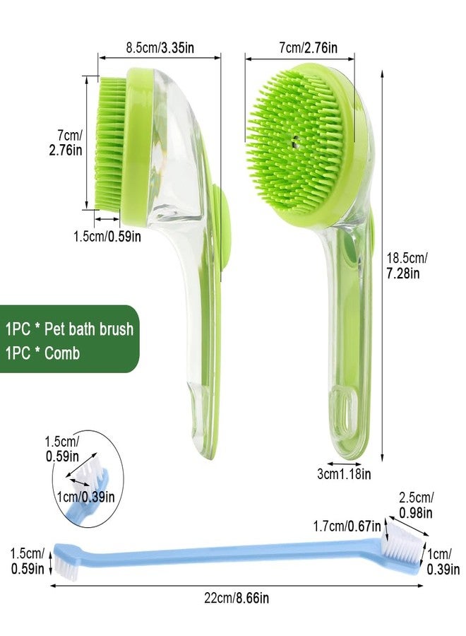 HONUTIGE Pet Bath Brush, 2 in 1 Dog Bath Brush with Built-in Shampoo Dispenser, Pet Wash Brush with Double Head Toothbrush, Grooming Massage Brush for Dogs & Cats - Image 2
