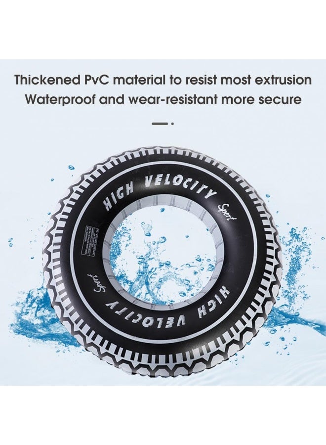 طوق سباحة 80سم قابل للنفخ على شكل إطار  للأطفال والكبار – عائم مائي متين من PVC - Image 3