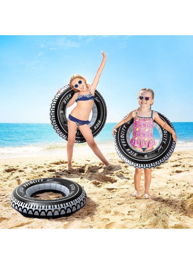 طوق سباحة 80سم قابل للنفخ على شكل إطار  للأطفال والكبار – عائم مائي متين من PVC - Image 1