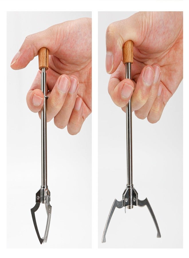 BuleVina Multifunctional Food Clamp with Non-Slip Handle, Telescopic Ice Cube Grabber, Stainless Steel Pickle Fork, Olives Pickled Onions Utensil - Image 3