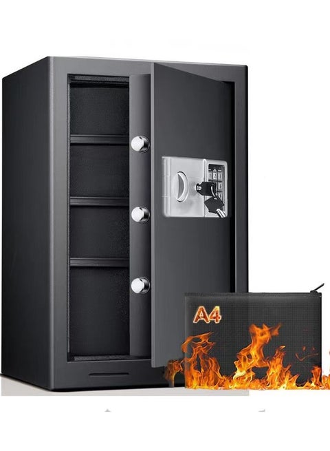 4.1 Cubic Large Home Safe Fireproof Waterproof, Digital Home Security Fireproof Safe Box with Fireproof Bag, Electronic Keypad Keys and Removable Shelf, Fire Safe for Home Documents Money Valuables