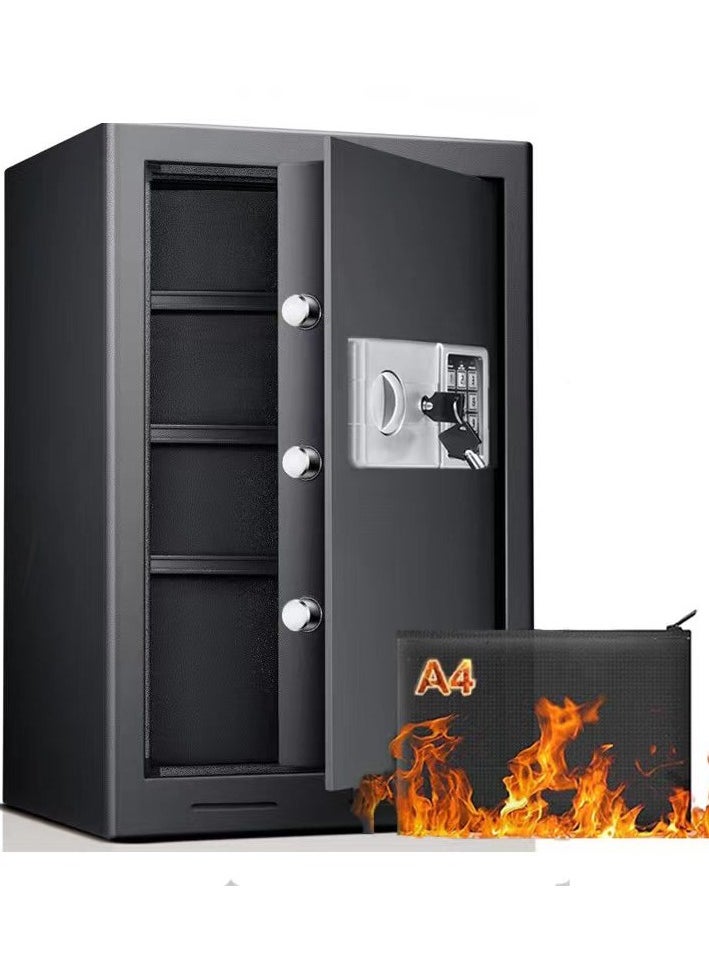 Jorunb 4.1 Cubic Large Home Safe Fireproof Waterproof, Digital Home Security Fireproof Safe Box with Fireproof Bag, Electronic Keypad Keys and Removable Shelf, Fire Safe for Home Documents Money Valuables  - Image 1