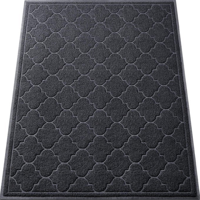DOOR MAT LARGE 36X47 INCH INDOOR OUTDOOR DOORMAT NONSLIP LOWPROFILE DESIGN FLOOR MATFRONT DOOR WELCOME MAT FOR ENTRYWAYPATIOGARAGE BLACK