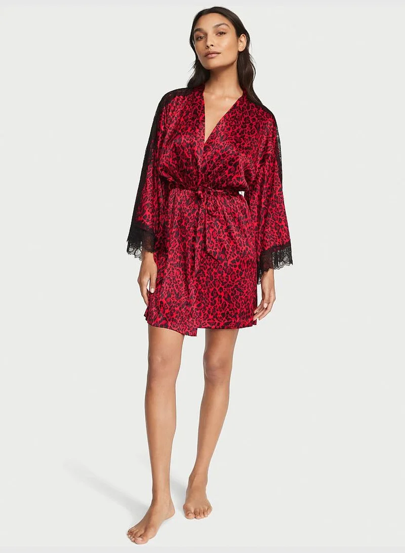 Victoria's Secret Luxe Satin Lace Inset Robe