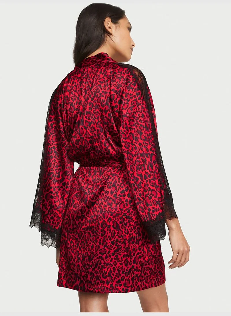 Victoria's Secret Luxe Satin Lace Inset Robe