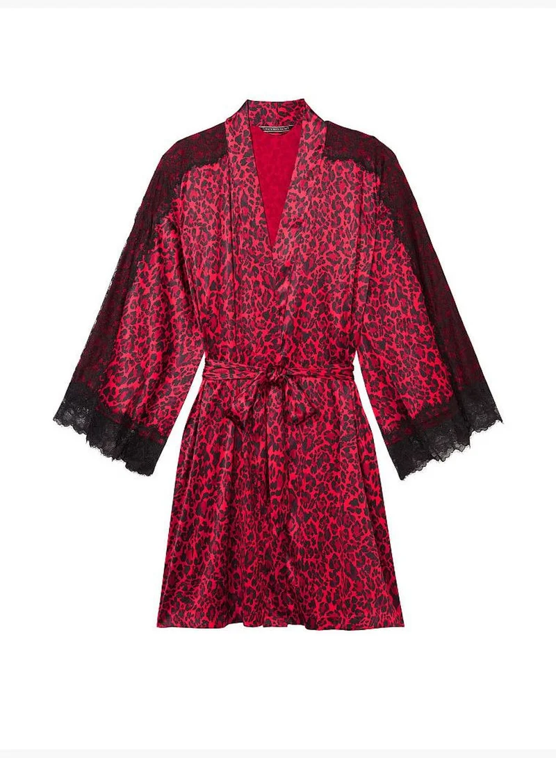 Victoria's Secret Luxe Satin Lace Inset Robe