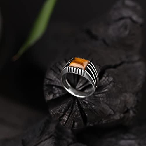 Babylon Silver Natural Tiger Eye Stone Solid 925 Sterling Silver Special Design Elegant Ring for Men (7) - Image 2