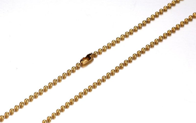 SINLEO Titanium Stainless Steel Small Beads Ball Chain Necklace for Men Women 24-38 Inches Silver Black Gold - Image 4