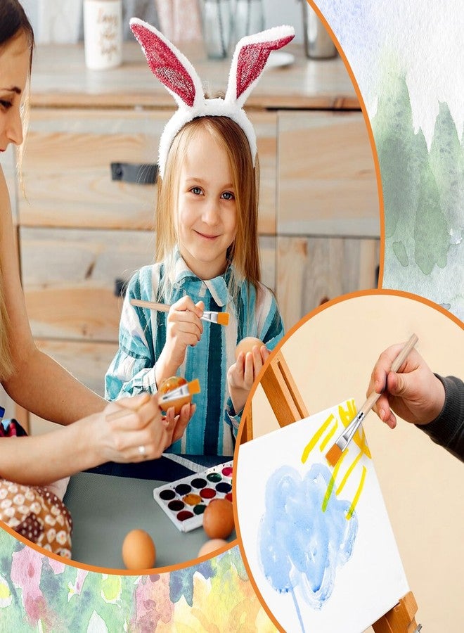 Ymapinc 10Pcs Flat Small Paint Brushes for Kids, 3/5 Inch Wood Mini Flat Brushes for Watercolor, Small Craft Paint Brush for Touch Up, Oil and Acrylic - Image 3