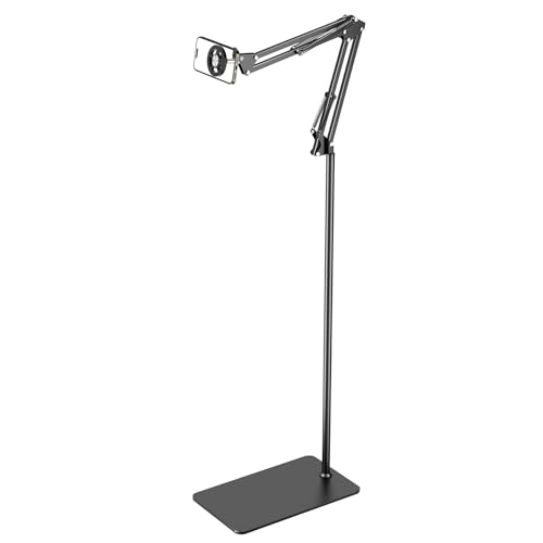 LenTok Magnetic Bed Phone Holder for Laying Down, Bedside Floor Stand with Adjustable Arm for iPhone, Headboard Phone Mount for Reading Watch Movies - Image 1