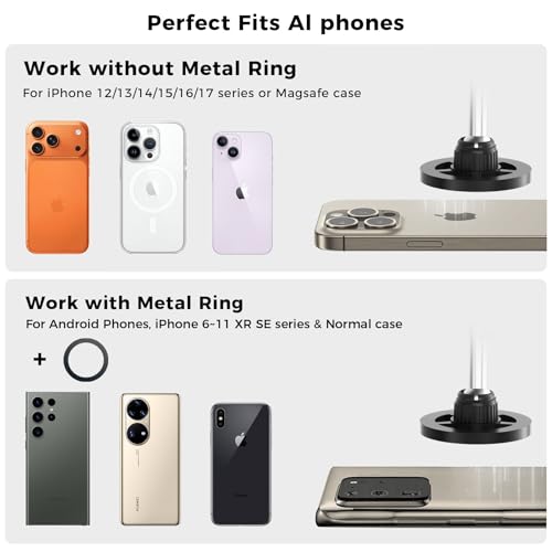 LenTok Magnetic Bed Phone Holder for Laying Down, Bedside Floor Stand with Adjustable Arm for iPhone, Headboard Phone Mount for Reading Watch Movies - Image 5
