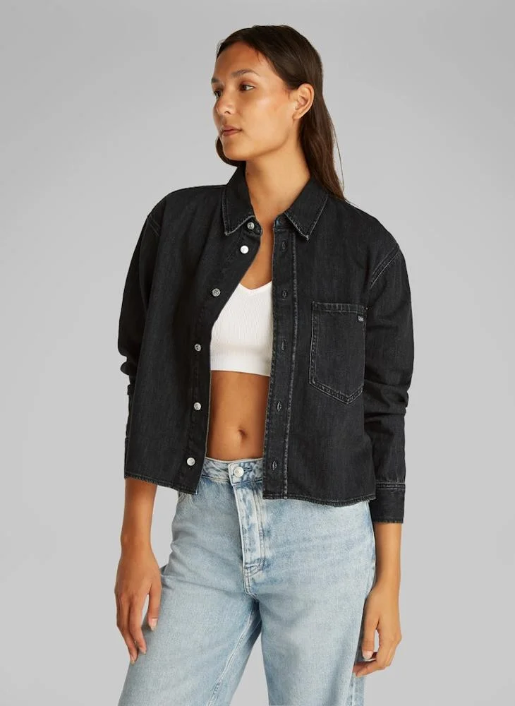 Calvin Klein Jeans Cropped Button Down Shirt