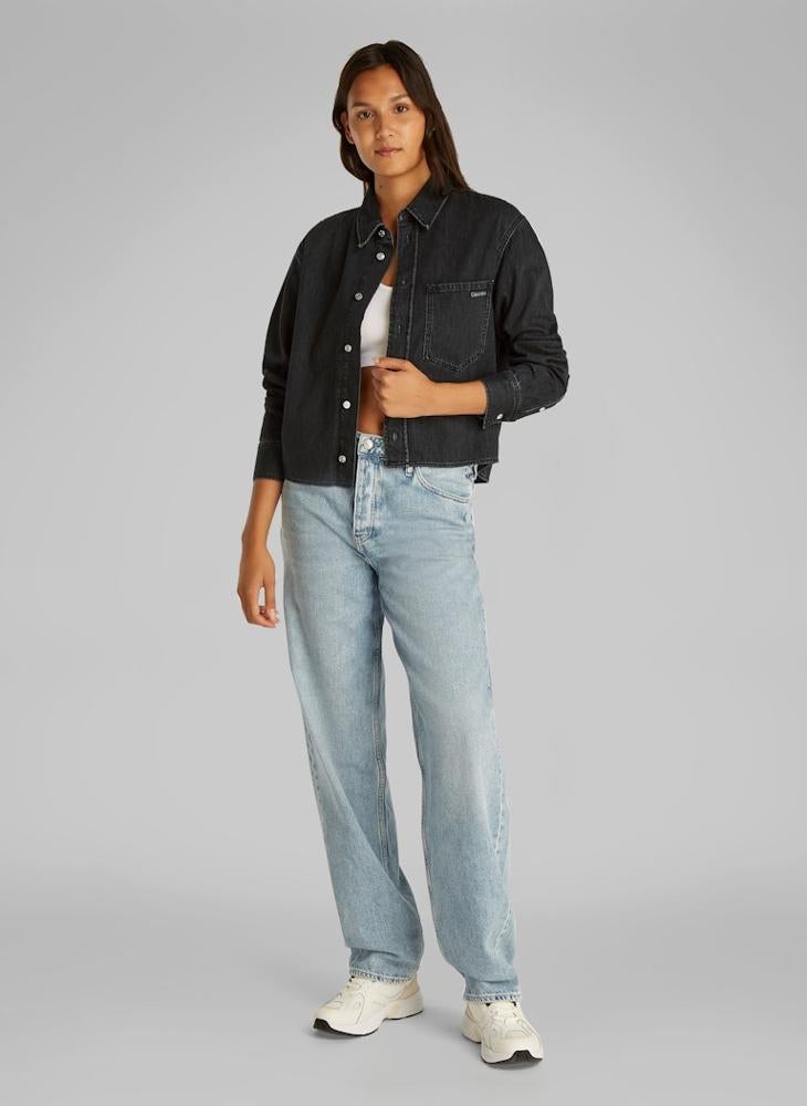 Calvin Klein Jeans Cropped Button Down Shirt  - Image 4