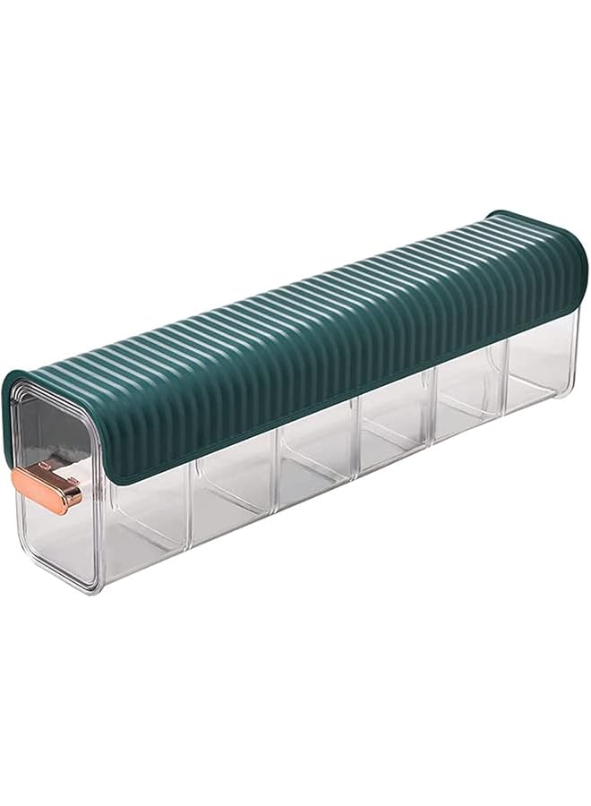 Green Tiger Removable compartment storage box wall-mounted finishing underwear socks 3-in-1 punch-free mini push-pull storage box（green） - Image 1