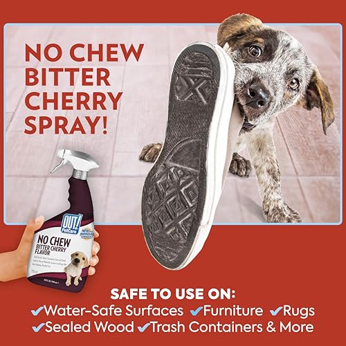 OUT! PetCare No Chew Bitter Cherry Flavor Deterrent, Puppy Training, No Chew Spray for Dogs, Dog Training To Discourage Licking and Chewing, Non-Staining, Behavior Correction, Puppy Essentials, 32 oz - Image 4