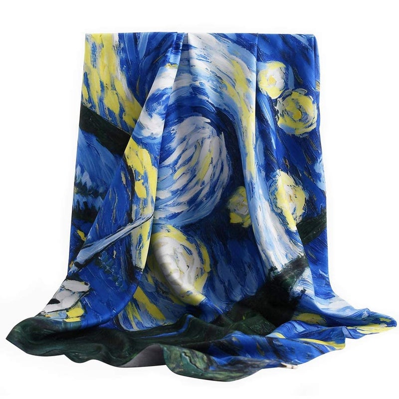 vimate 100% Silk Hair Scarf, Mulberry 35 Inch Fashion Square Silk Head Scarf for Women Night Sleeping (Style 33) - Image 1