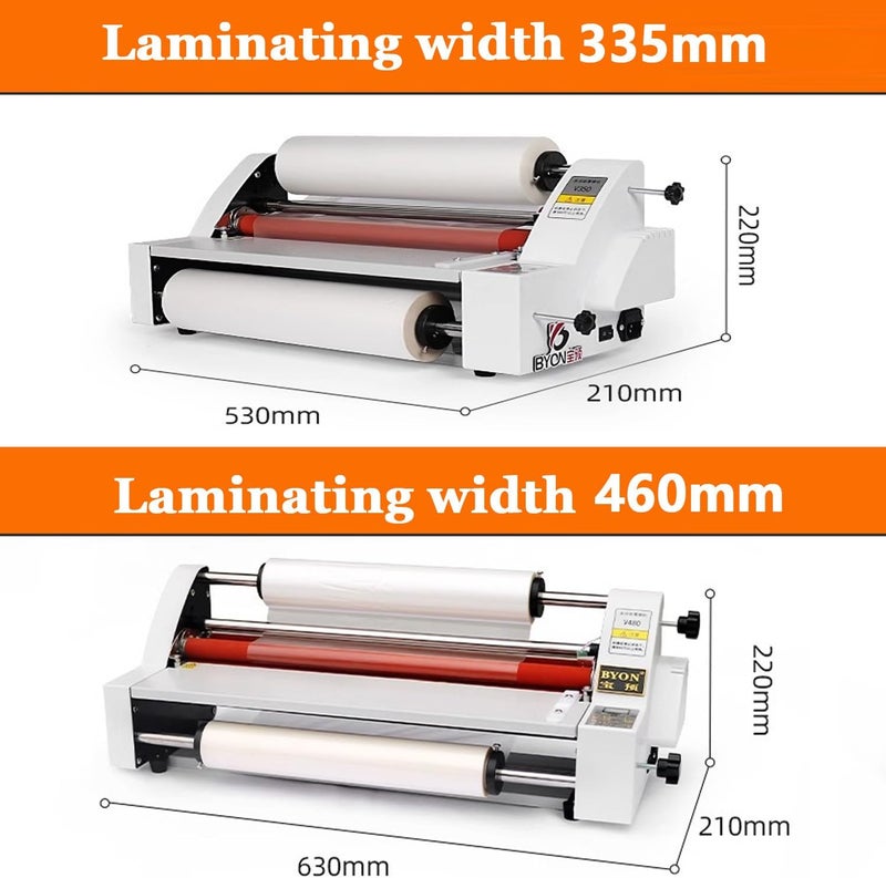Laminating Machine,Single- & Double-Sided Thermal Laminator,Hot Cold Laminating Machine Single,Commercial Photo Laminator,for Paper Card Wood Veneer PVC Foil,460mm,335mm - Image 4