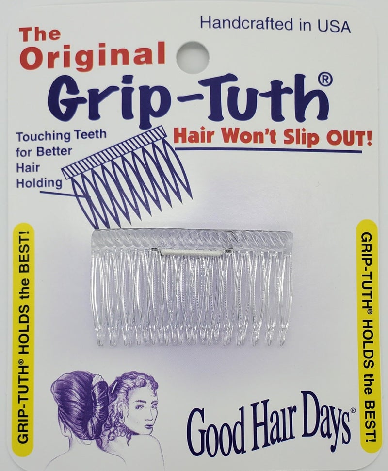 Good Hair Days GripTuth Shorty Tuck Combs  1 34 Decorative Styling Tools for Fine Thin Hair Secure Hold Jewelry  Accessories  Crystal Set of 2