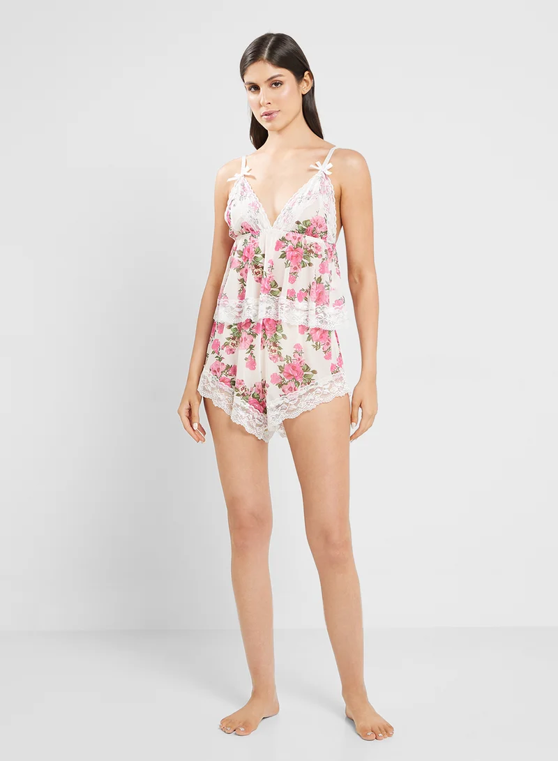 ELLA Floral Chemise & Short Set