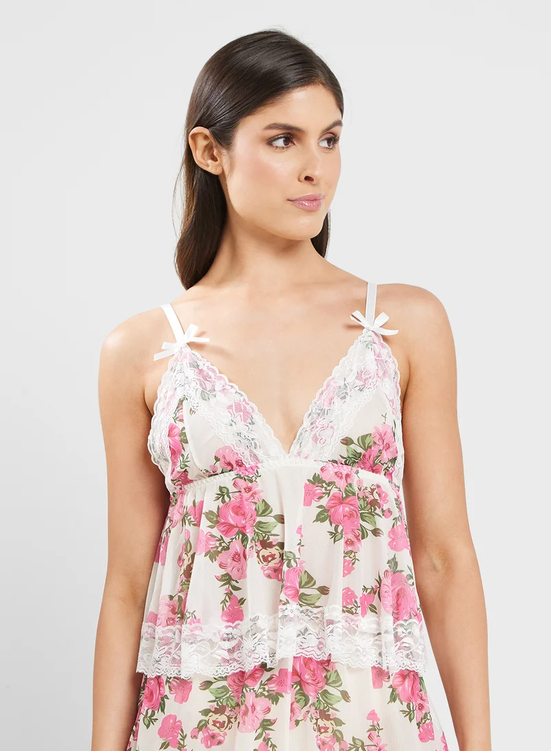 ELLA Floral Chemise & Short Set