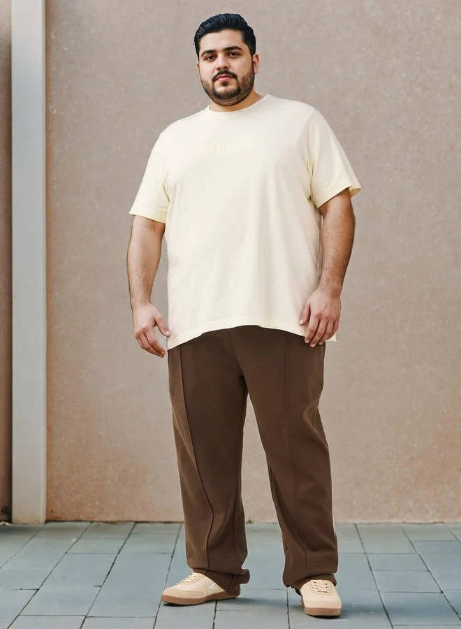 ماكسيم Plus Size Slogan Print Cut and Sew T-shirt