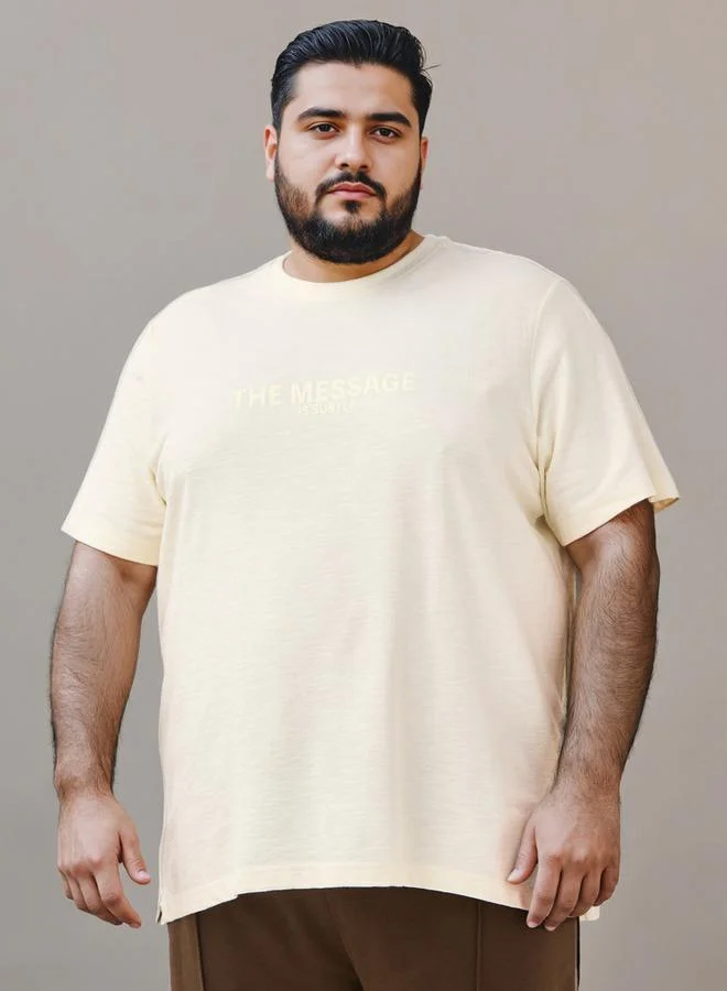 ماكسيم Plus Size Slogan Print Cut and Sew T-shirt