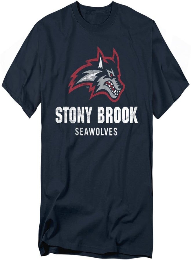 LOGOVISION Stony Brook University Official Large Logo Short Sleeve Mens Cotton T-Shirt,Stony Brook University, Large - Image 1