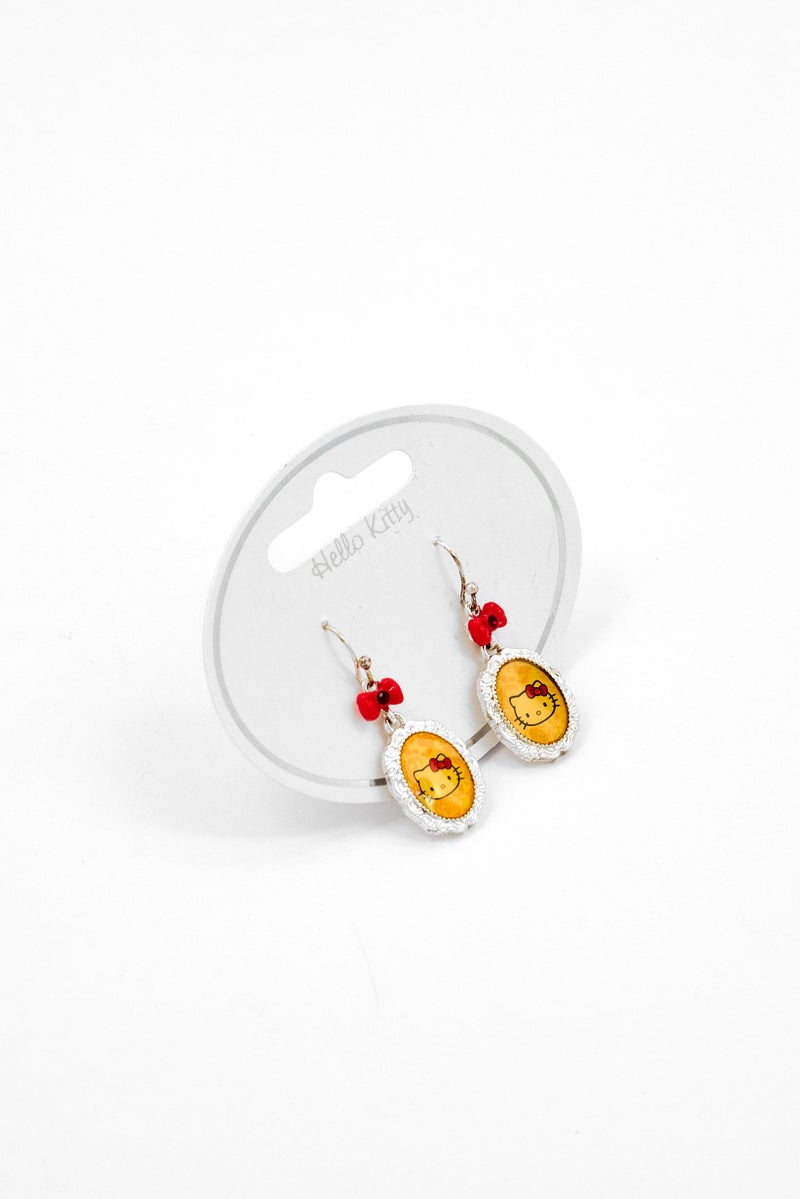Sanrio Kids Girl 1 Pair Hello Kitty Cluster Drop Earrings, Yellow  - Image 1