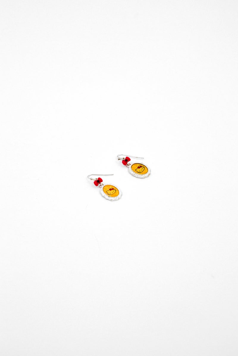 Sanrio Kids Girl 1 Pair Hello Kitty Cluster Drop Earrings, Yellow  - Image 2