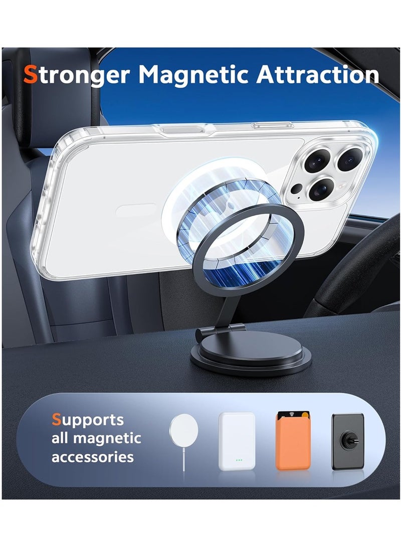 O Ozone Magnetic Case Compatible with iPhone 15 Pro Max, Compatible with MagSafe Shockproof Military-Grade Protection, Classic Hybrid Phone Case - Clear - Image 5