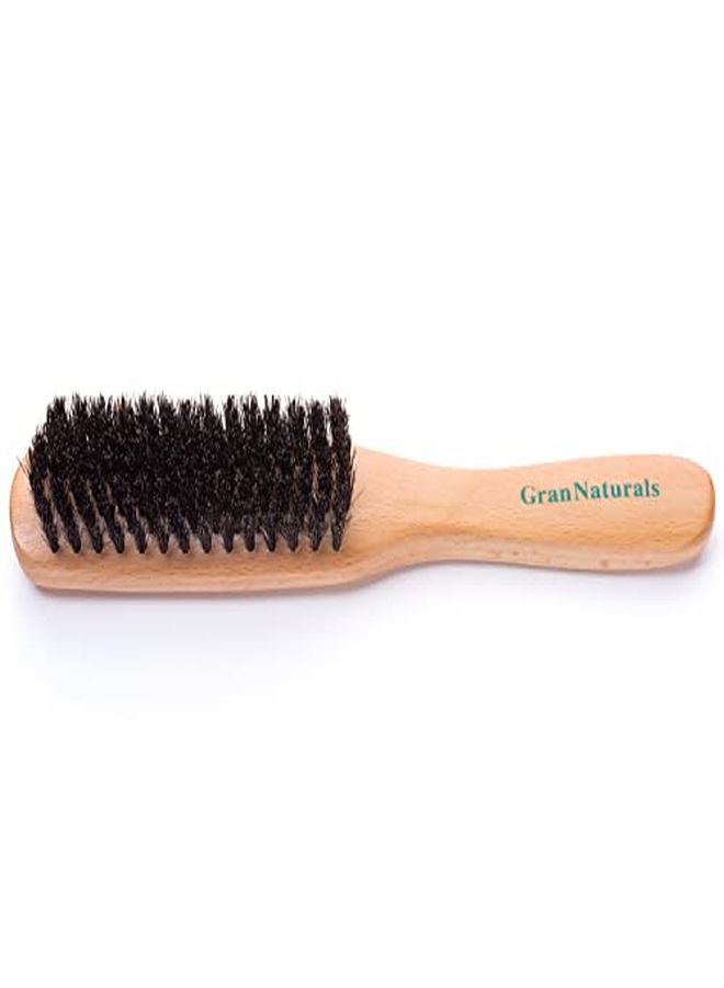 GranNaturals Boar Bristle Men'S Hair Brush Comb With Natural Wood Handle & Black Thick Medium Stiffness Bristles Detangles Hair Fights Frizz Professional Barber Styling & Grooming Accessories - Image 4