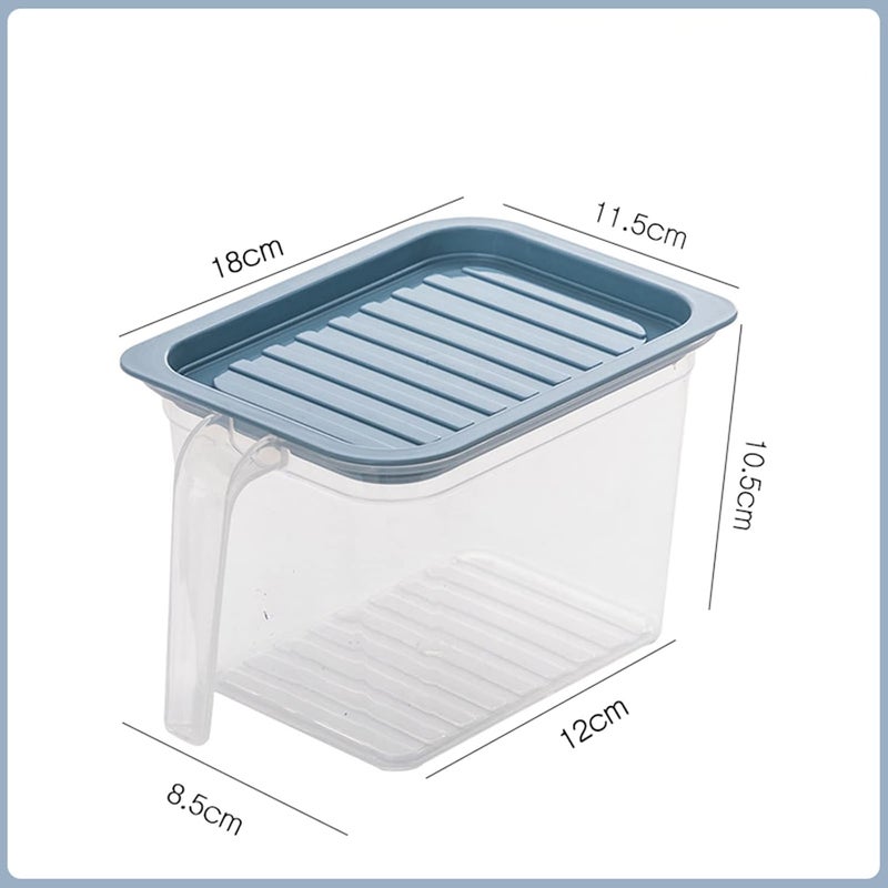 Wolpin Fridge Storage Containers (Set Of 3 Pcs) Food Refrigerator Organizer Container With Handle & Lid For Fruits, Vegetables, Nuts, Egg Box Meat, Fish Stackable, Plastic - Clear - Image 3