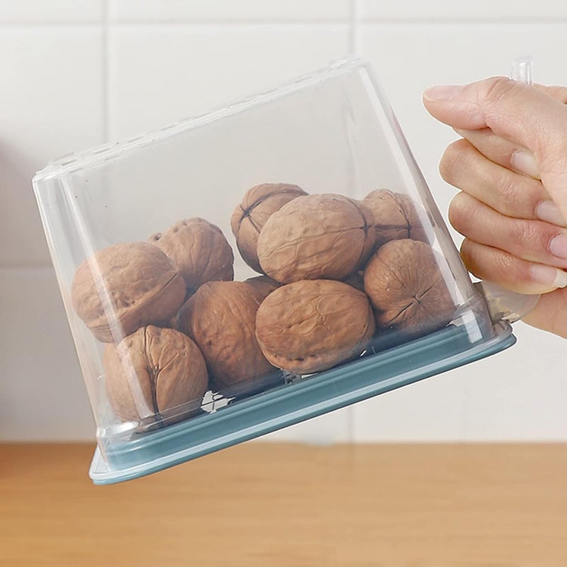 Wolpin Fridge Storage Containers (Set Of 3 Pcs) Food Refrigerator Organizer Container With Handle & Lid For Fruits, Vegetables, Nuts, Egg Box Meat, Fish Stackable, Plastic - Clear - Image 4