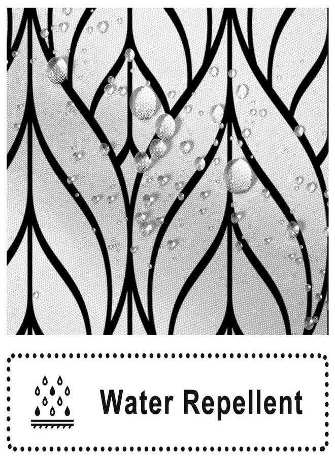 Ruelvth Black and White Shower Curtain, Modern Aesthetic Black Striped Shower Curtain Set for Bathroom Waterproof Polyester Shower Curtain with Hooks, 72x72 Inch - Image 4