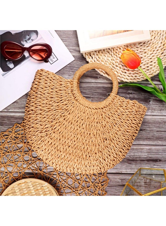 Frienda Straw Tote Bag Summer Beach Bag Handmade Straw Woven Handbag for Women Travel - Image 5