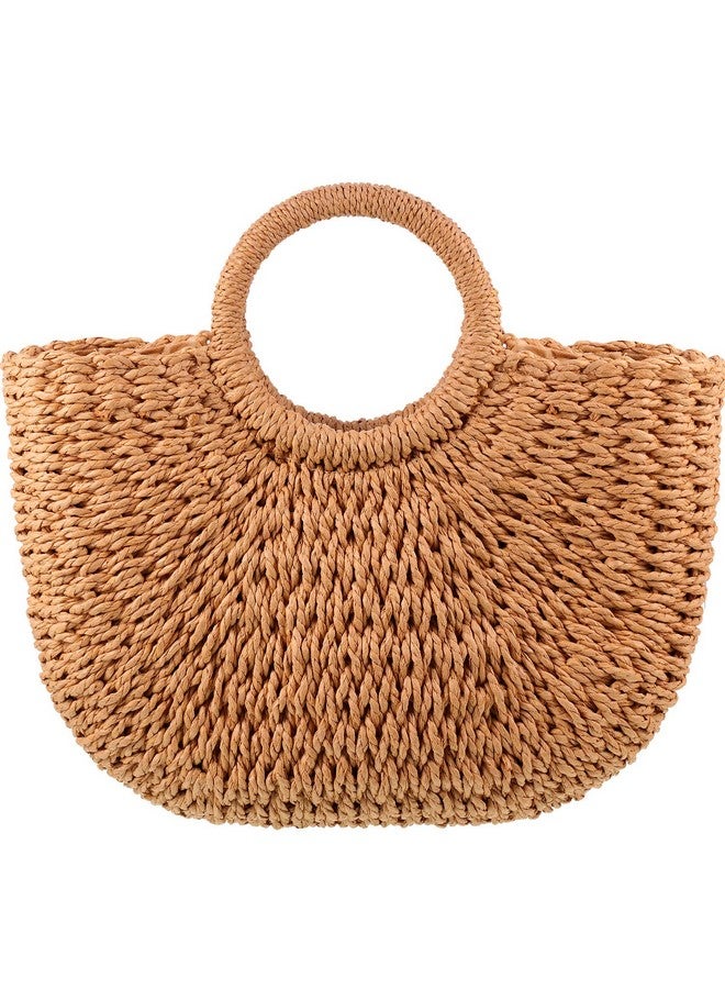 Frienda Straw Tote Bag Summer Beach Bag Handmade Straw Woven Handbag for Women Travel - Image 1