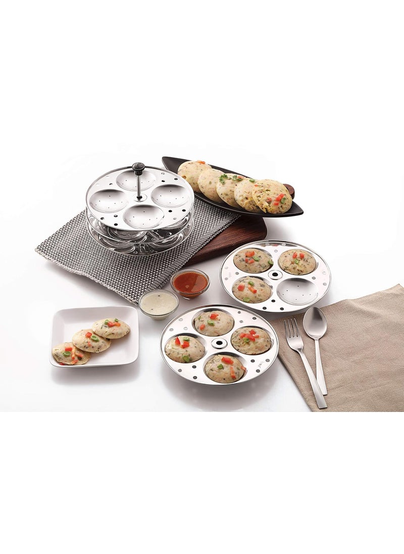 Konquer TimeS Komal Stainless Steel Idly Stand Suitable for Outer Lid Cooker4x3 PlatesSilver Standard  - Image 2