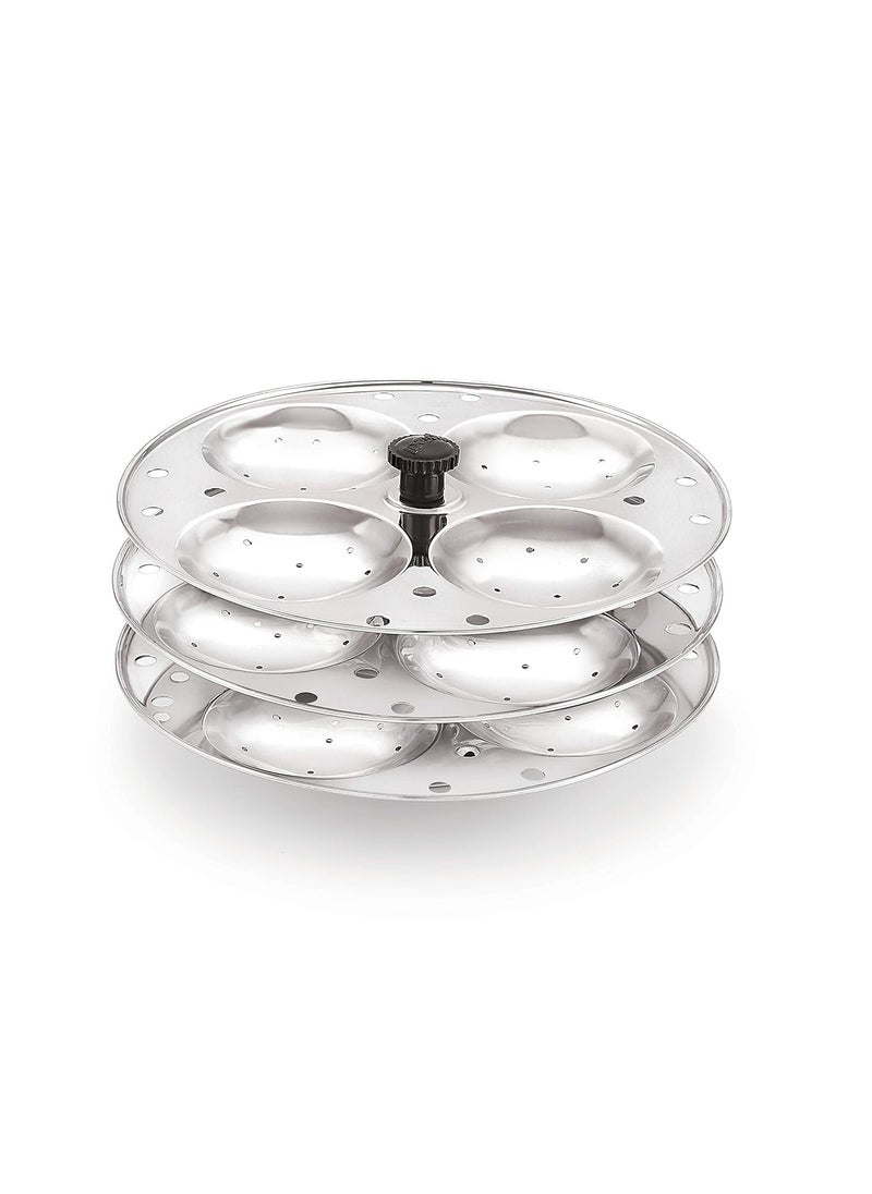 Konquer TimeS Komal Stainless Steel Idly Stand Suitable for Outer Lid Cooker4x3 PlatesSilver Standard  - Image 1