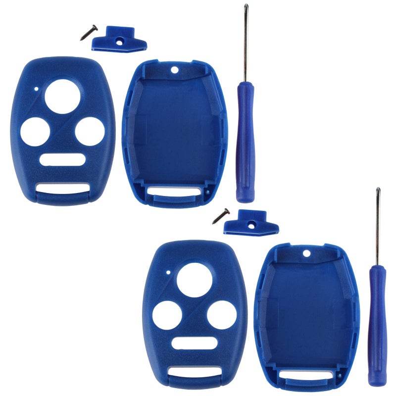 KeylessOption 2 Replacement Key Fob Shell Case Kit for Honda Accord Civic CR-V Pilot (Blue) - Image 4