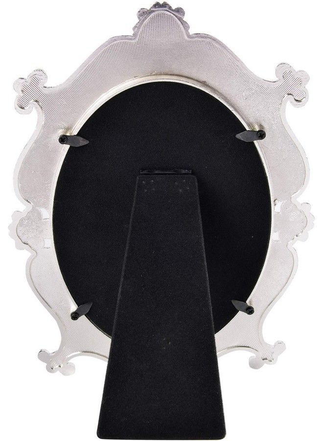 Nerien Makeup Mirror Rotation Tabletop Vanity Mirror Cosmetic Desktop Mirror With Stand Pearl Floral Frame Metal Vintage Oval Mirrors Desk Countertop Dressing For Home Bedroom Decorative Whites - Image 5