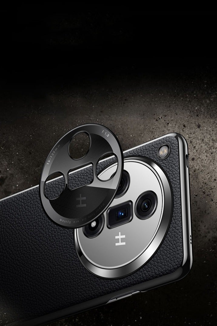 Case for Oppo Find X8 Pro, Genuine Leather Electroplated Protective Cover with Camera Protective Shockproof Ultra Slim Cover - Image 4