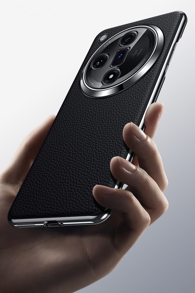 Case for Oppo Find X8 Pro, Genuine Leather Electroplated Protective Cover with Camera Protective Shockproof Ultra Slim Cover - Image 3