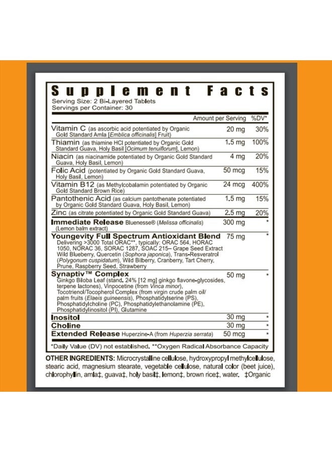 Synaptiv Brain Support - 60 Bi-Layered Tablets - 2 Pack - Image 2