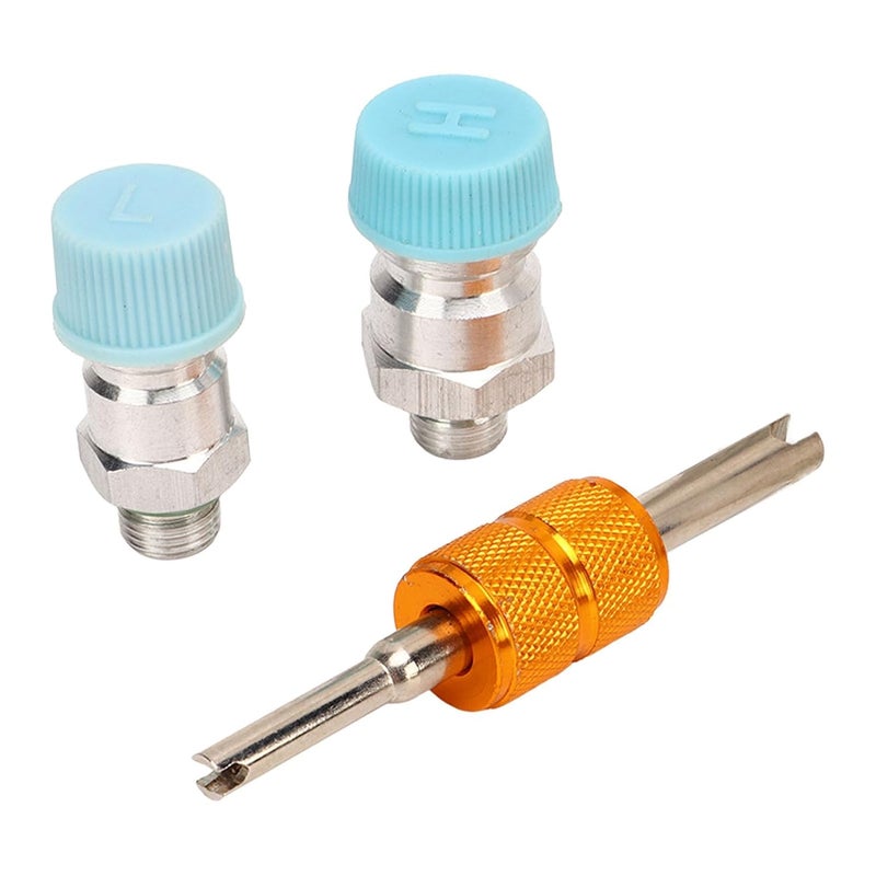 3pcs Air Conditioning Valve Core Kit, Universal AC System Seal Caps for 508 Car AC Compressor Seat, Metal Valve Core Replacement with Leak Repair Function - Image 5