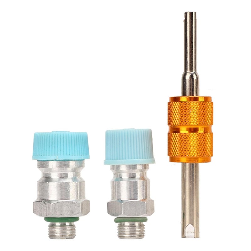 3pcs Air Conditioning Valve Core Kit, Universal AC System Seal Caps for 508 Car AC Compressor Seat, Metal Valve Core Replacement with Leak Repair Function - Image 4